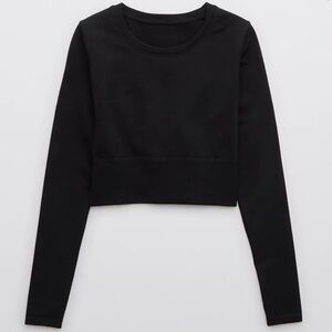 Aerie offline cropped black long sleeve | large | perfect condition